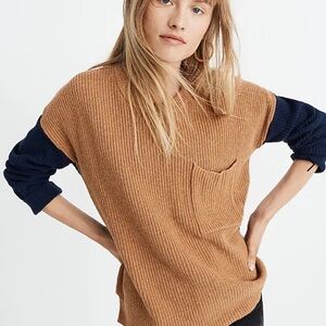 Madewell Thompson Heather Timber Pocket Pullover Sweater